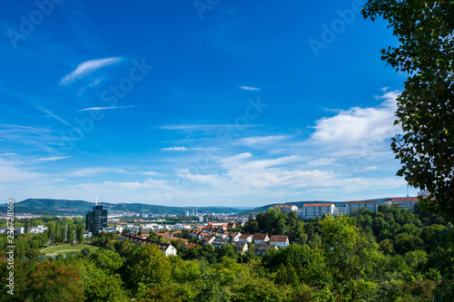 Germany, Stuttgart Killesberg city park and houses of neckar valley
