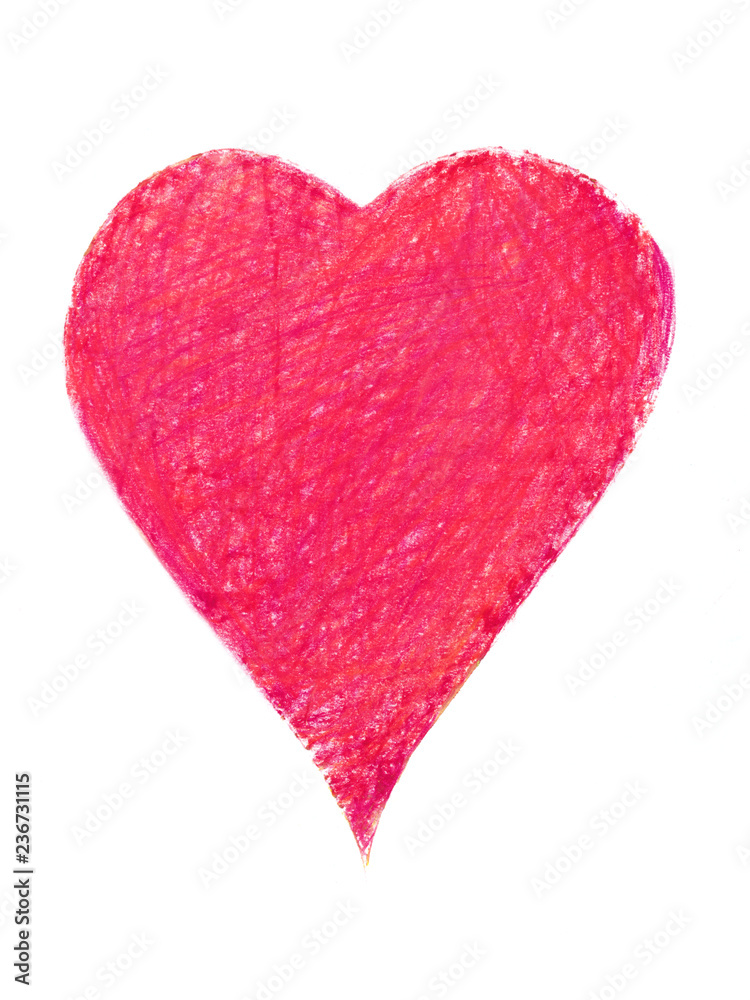 Herz mit rote farbe auf weisen hintergrund.