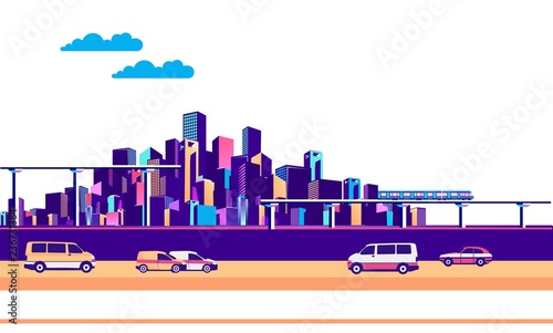 banner urban landscape traffic