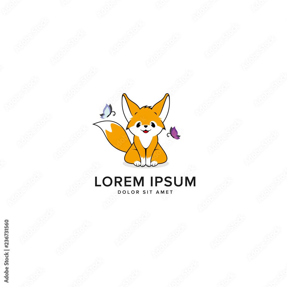 Obraz premium cute fox logo