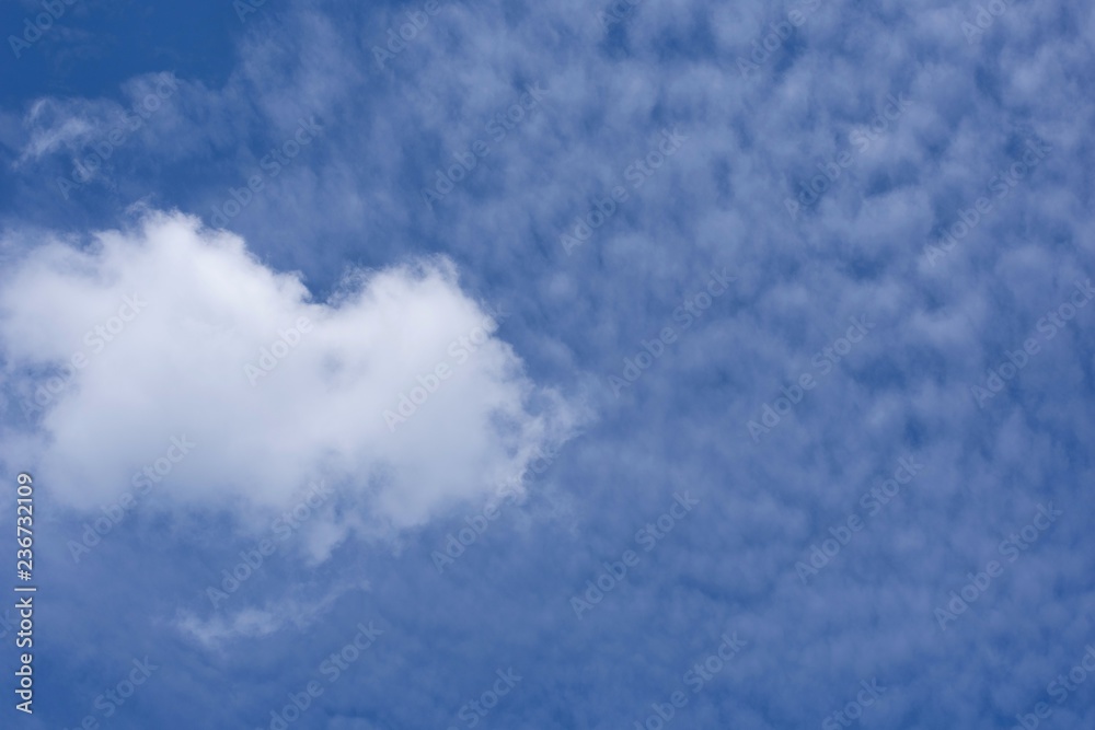 Heart shaped cloud on the sky