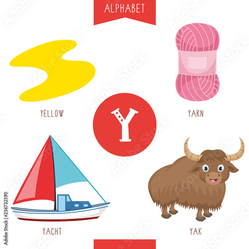 Vector Illustration Of Alphabet Letter Y And Pictures