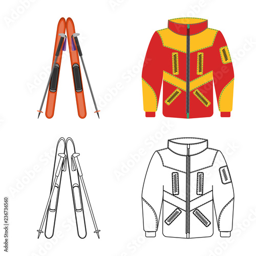 Vector design of mountaineering and peak icon. Collection of mountaineering and camp stock vector illustration.