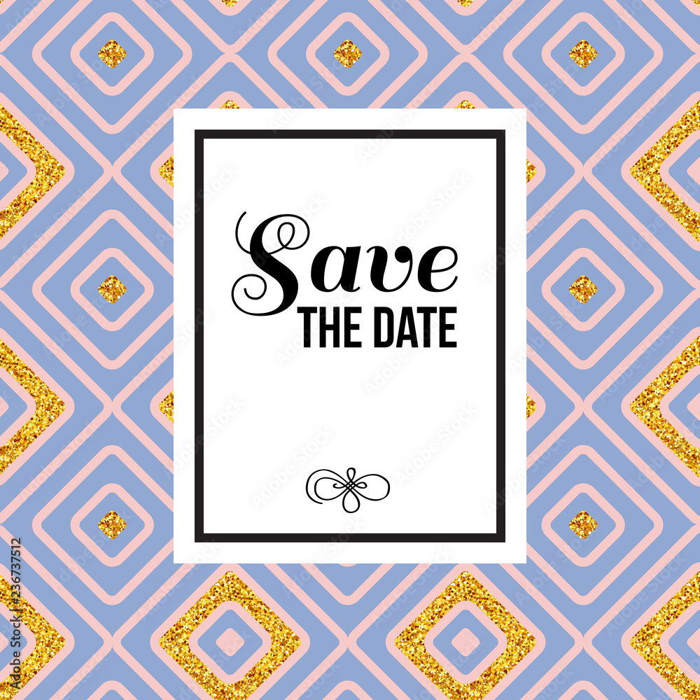 Stylish Save The Date Wedding invitation vector illustration Stylish Save The Date Wedding invitation vector illustration
