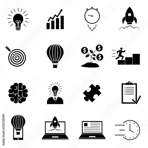 business start up icon set, vector eps10.