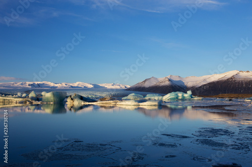 Icebergs in Jokulsarlon Glacial Lagoon in Skaftafell NP, Iceland