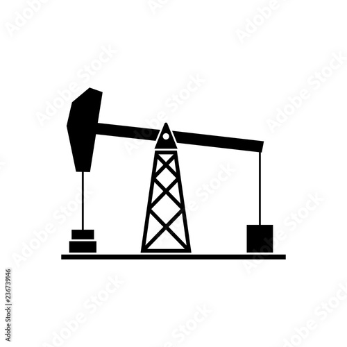 Oil pump Icon Vector. Simple flat symbol. Perfect Black pictogram illustration on white background.