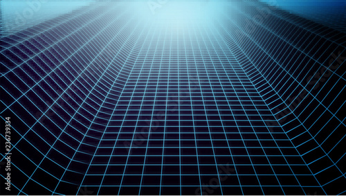 Wireframe landscape.Technology background