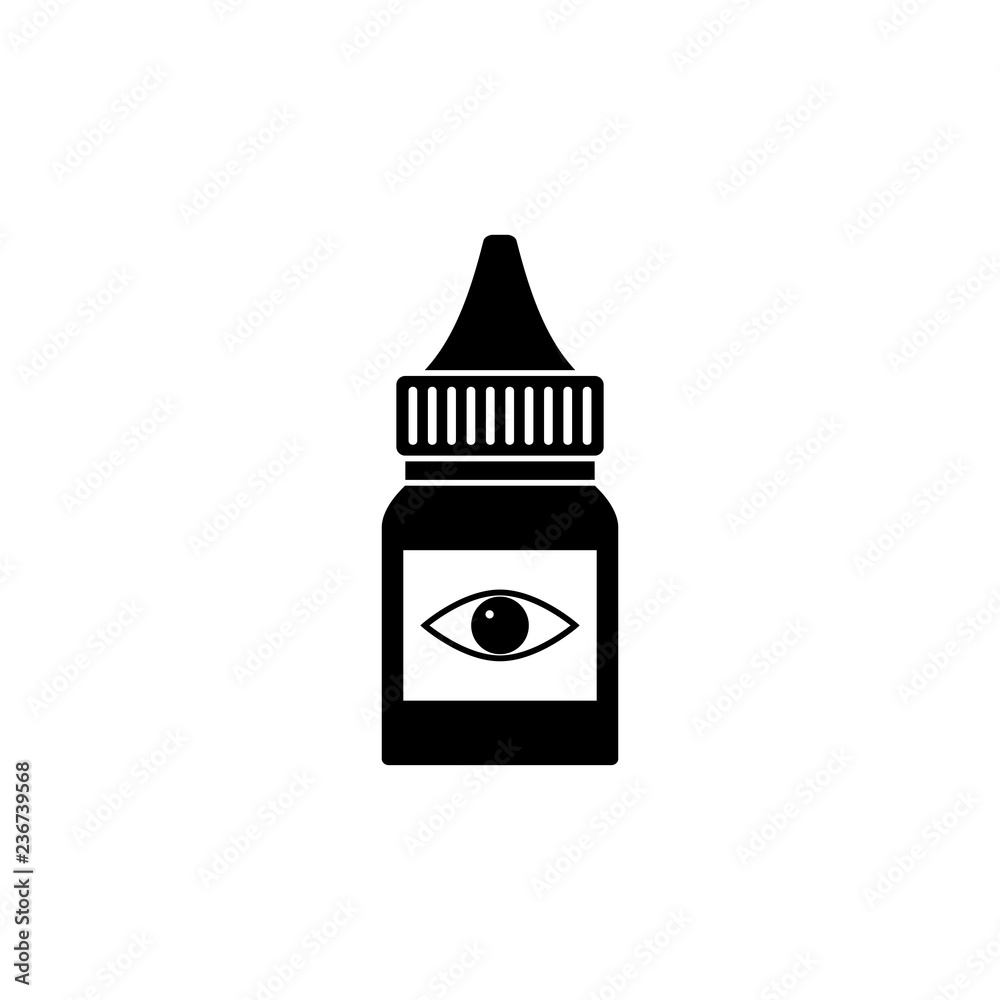 The eye drops, collyrium, bottle icon, illustration, vector The eye drops, collyrium, bottle icon, illustration, vector
