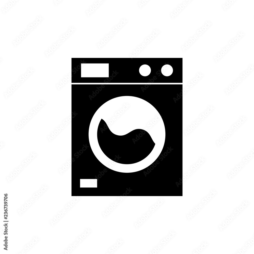 Washing machine icon. Home appliances symbol. Flat sign on white background. Vector Washing machine icon. Home appliances symbol. Flat sign on white background. Vector