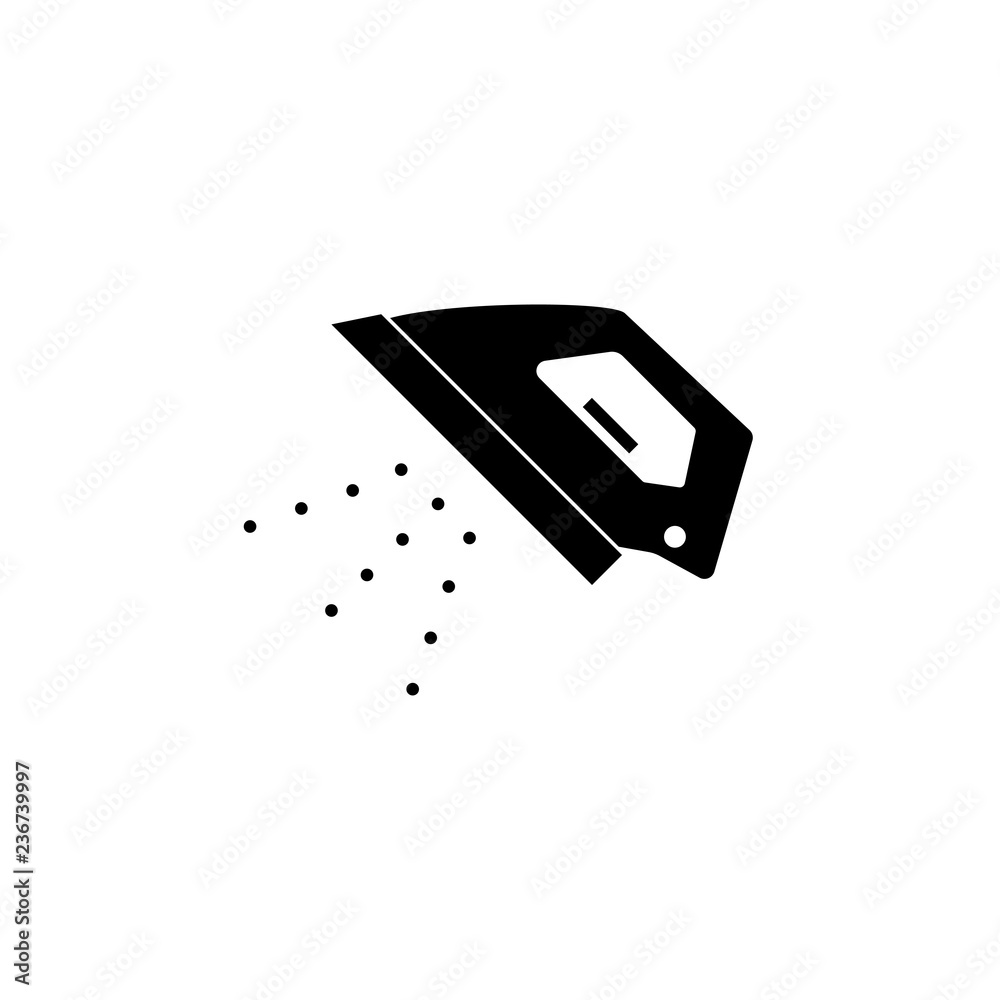 Simple icon iron with steam. Simple icon iron with steam.