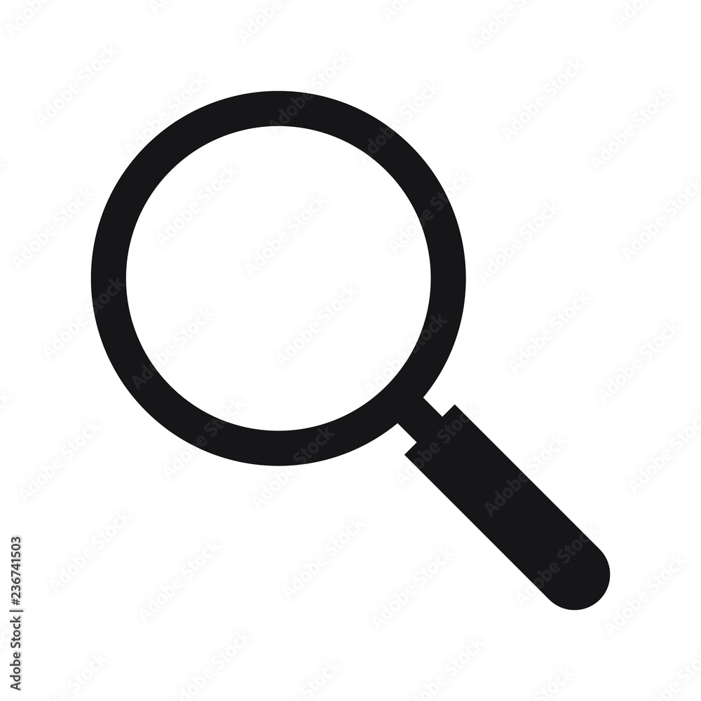Search icon. Magnifying glass icon, vector magnifier or loupe sign. Search icon. Magnifying glass icon, vector magnifier or loupe sign.