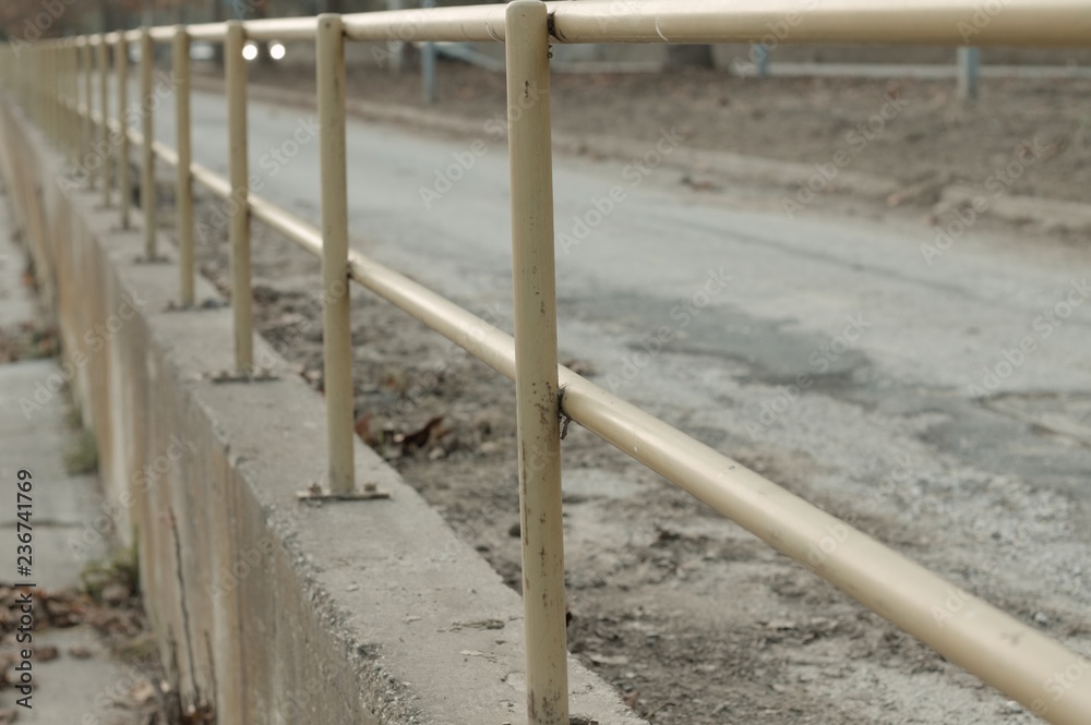 Railing on the street - Perspective view (Pesaro, taly, Europe)