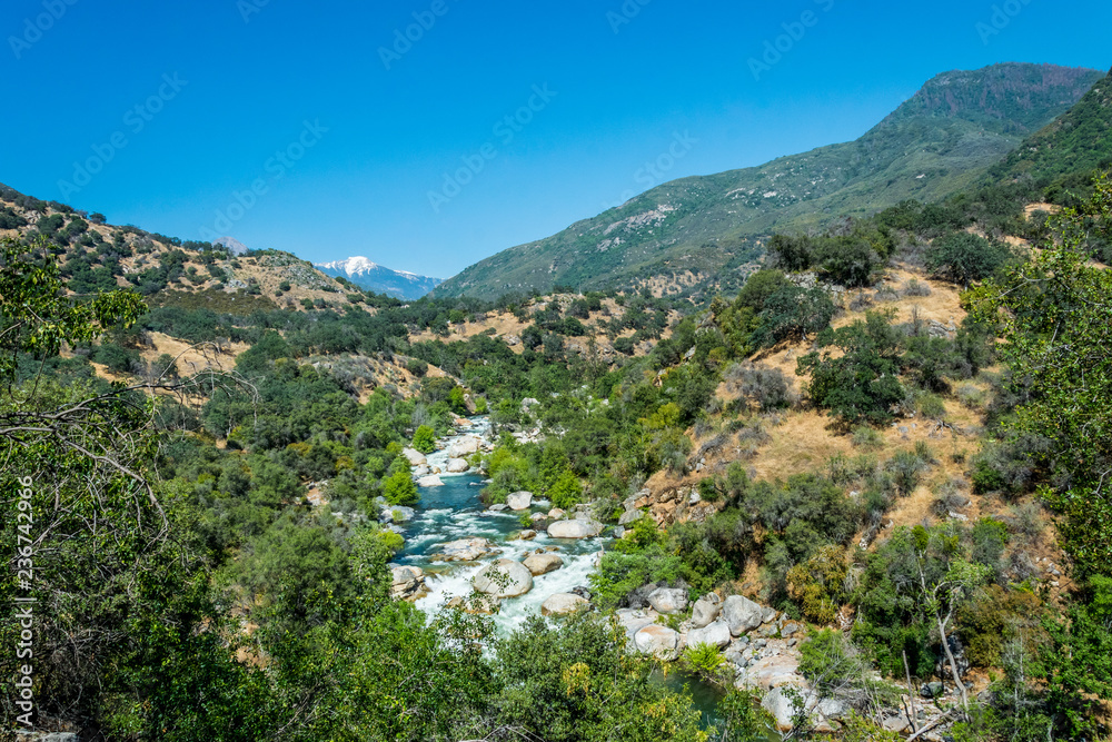 Summer mountain landscape in Sierra Nevada, California, USA. Kings Canyon and Sequoia National Park