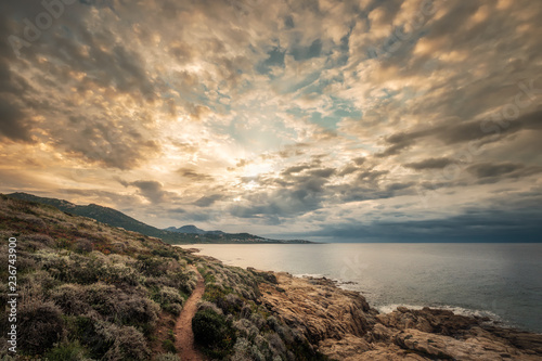 Rocky coastline of Corsica & mediterranean sea