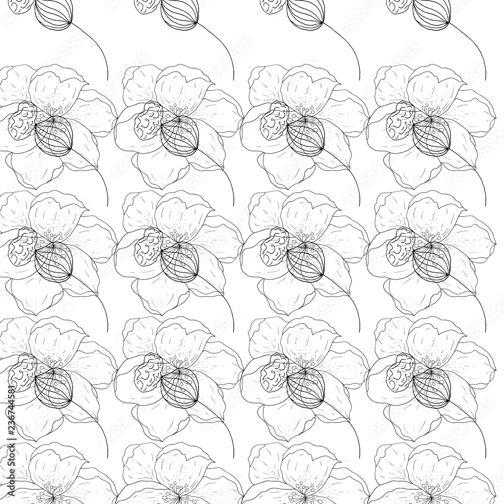Seamless pattern of flowers. Seamless pattern of flowers.
