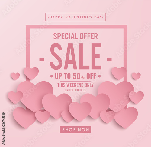 valentine concept. shock sale banner vector design