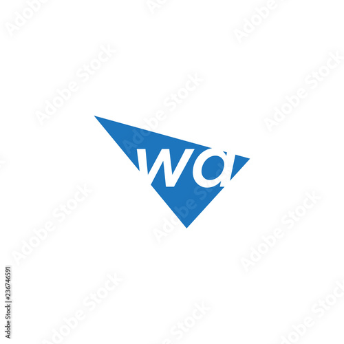 initial two letter wa negative space triangle logo