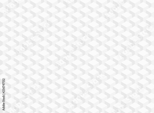 Abstract of white gray geometric cube pattern data background.