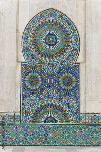 Detail, Tür mit Fassade, Hassan II Moschee in Casablanca, Marokko, Nordafrika, Afrika