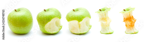 green apple eating progression photo