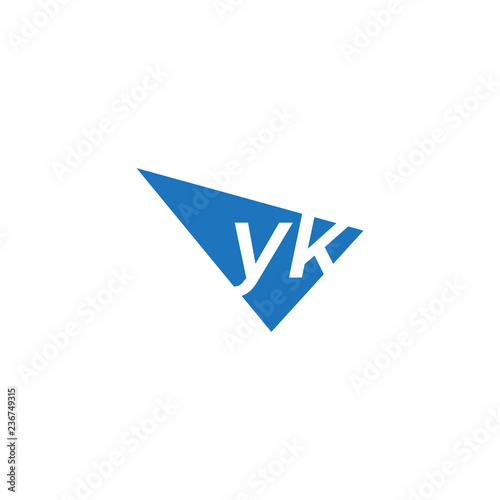 Free Download initial two letter yk negative space triangle logo - GFXLoad