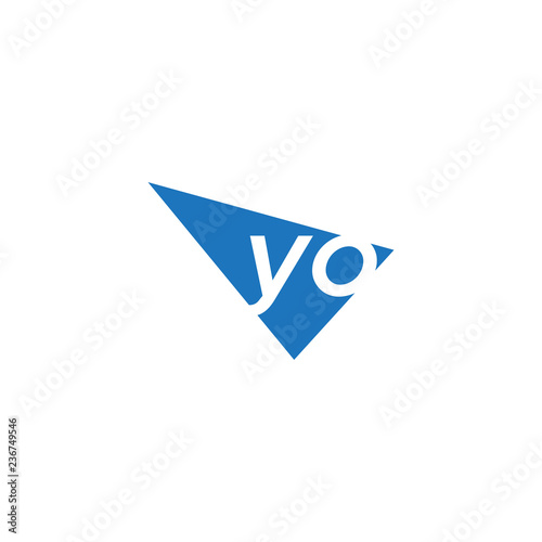 Free Download initial two letter yo negative space triangle logo - GFXLoad