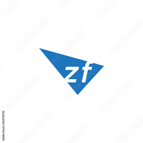 Free Download initial two letter zf negative space triangle logo - GFXLoad