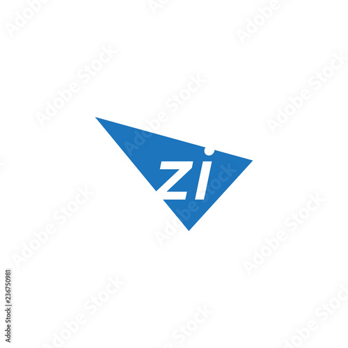Free Download initial two letter zi negative space triangle logo - GFXLoad