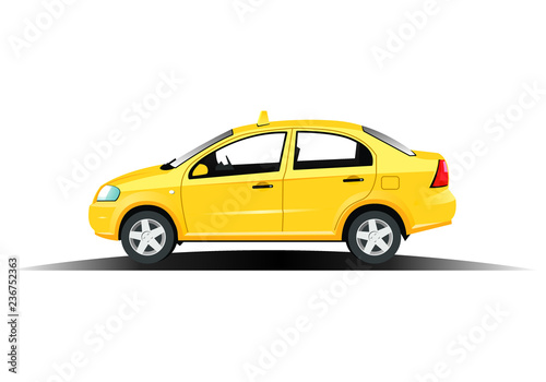 yellow car. vector illustration