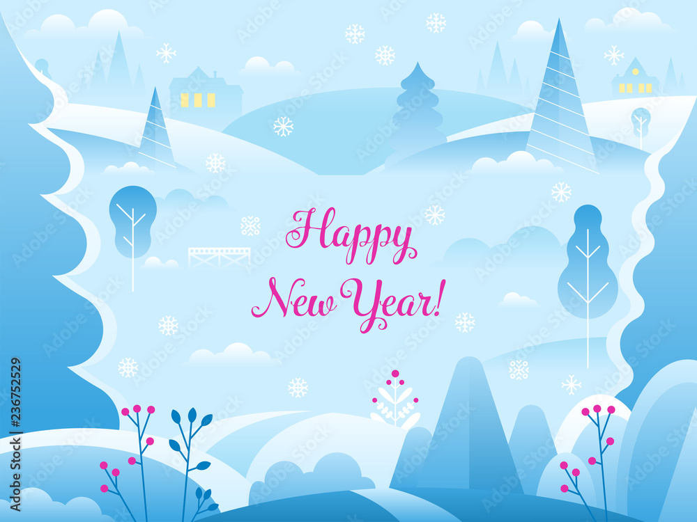 Winter landscape background for banner, greeting card, poster and advertising. Winter landscape background for banner, greeting card, poster and advertising.