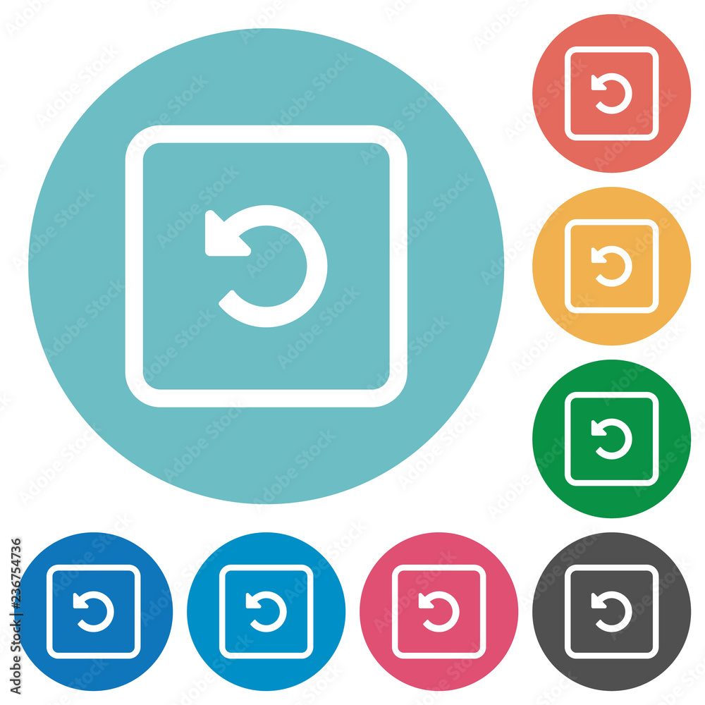 Rotate object left flat round icons Rotate object left flat round icons