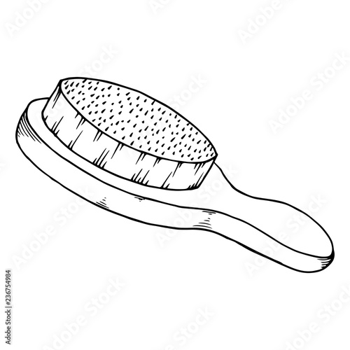Hairbrush icon. Vector illustration of a comb for the hair. Hand drawn hairbrush.