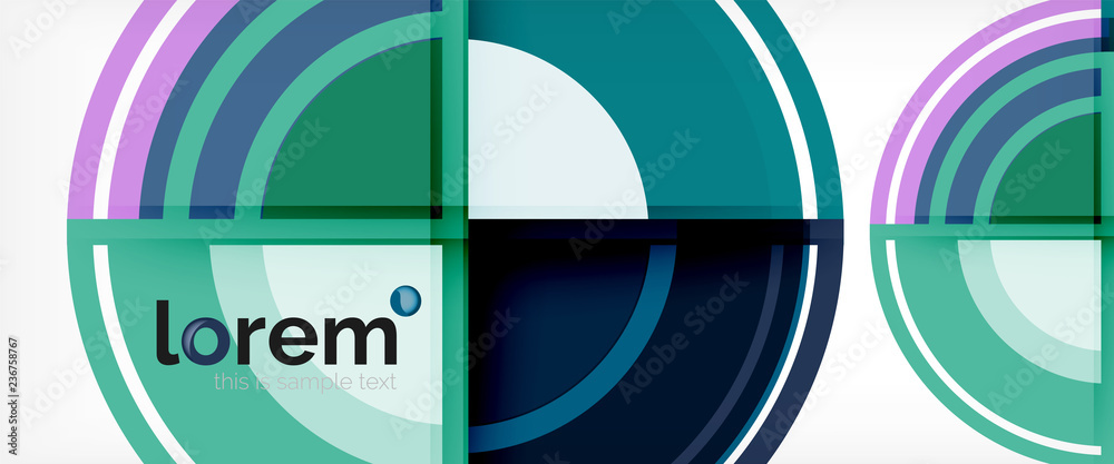 Modern geometric circles abstract background, colorful round shapes with shadow effects Modern geometric circles abstract background, colorful round shapes with shadow effects