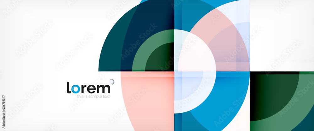 Modern geometric circles abstract background, colorful round shapes with shadow effects Modern geometric circles abstract background, colorful round shapes with shadow effects