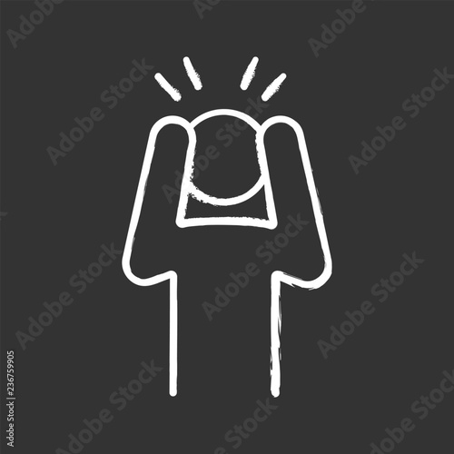 Anxiety chalk icon