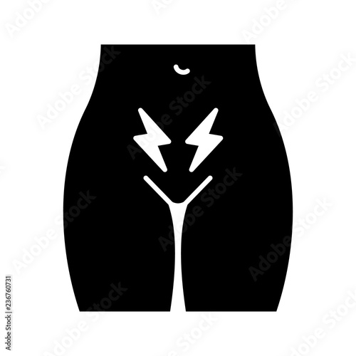 Menstrual cramps and pain glyph icon