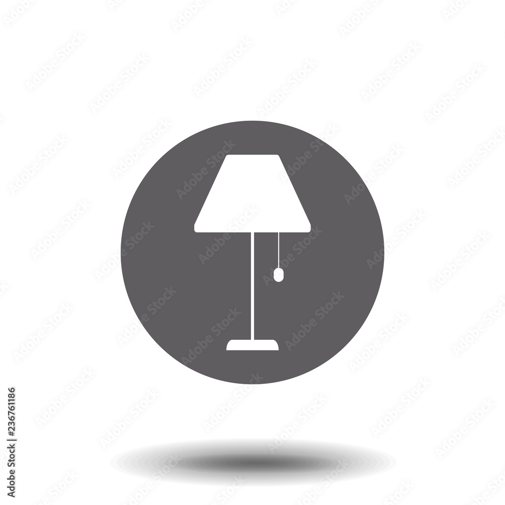 Floor lamp vector icon isolated on white background. Floor lamp vector icon isolated on white background.