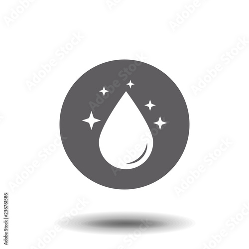 drop vector icon or rain icon isolated on gray background