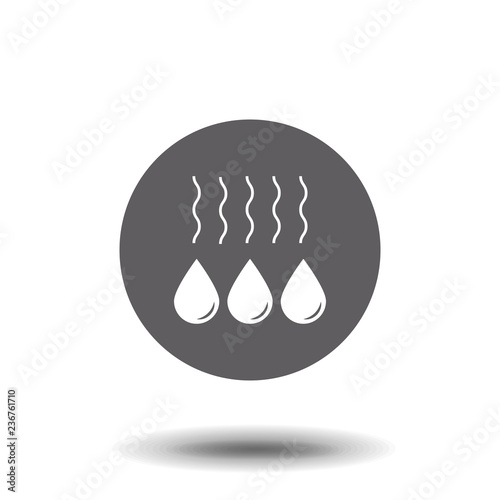 drop vector icon or rain icon isolated on gray background
