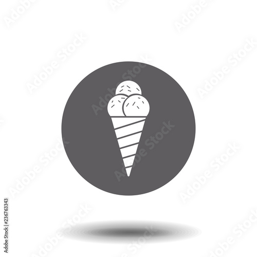 Illustration of ice cream on gray background