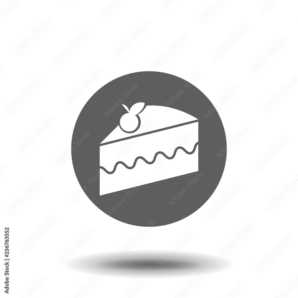 Cake icon. Flat vector illustration on gray background. EPS 10 Cake icon. Flat vector illustration on gray background. EPS 10