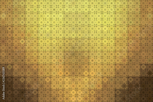 background gold ceramic tile with geometric ornament