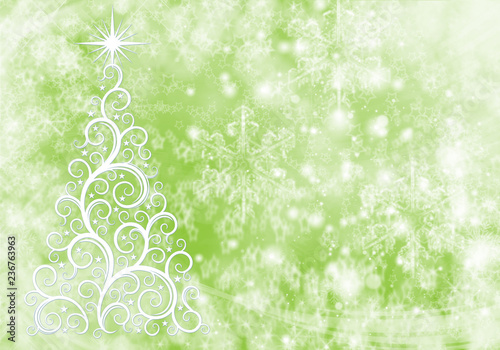 Christmas abstract background with lights and snowflakes.