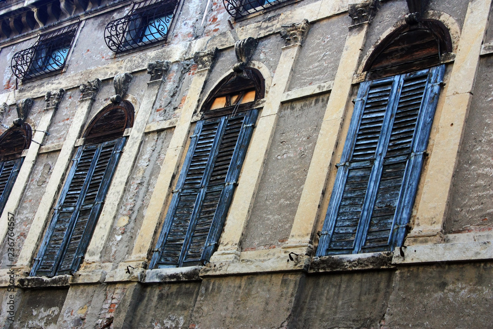 Antique shuttered windows