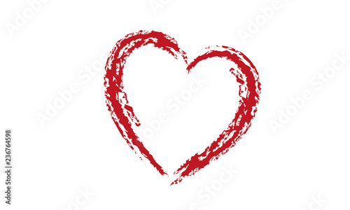 Red heart illustration on white background