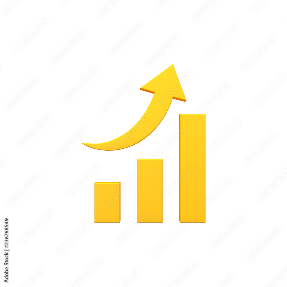 Growth 3d volumetric icon image isolated illustration Growth 3d volumetric icon image isolated illustration
