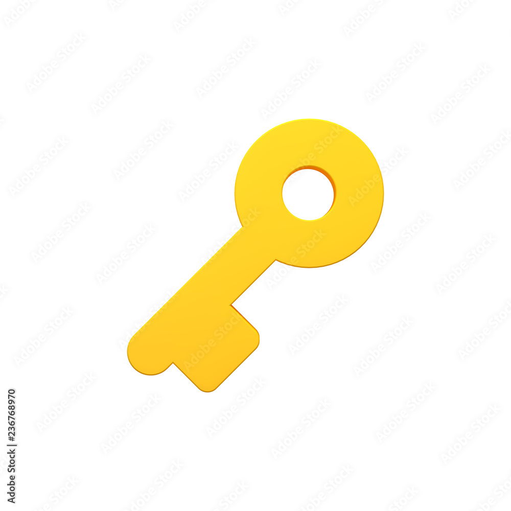 Key 3d volumetric icon image isolated illustration Key 3d volumetric icon image isolated illustration