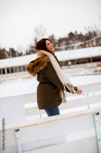 Young woman in winter park