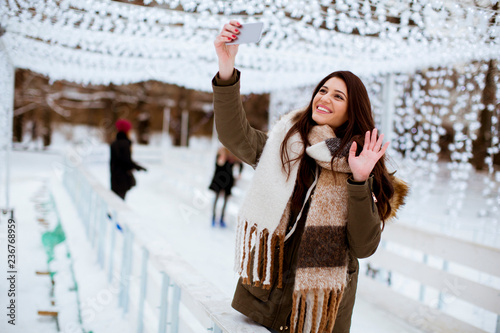 Young woman in winter cloth...